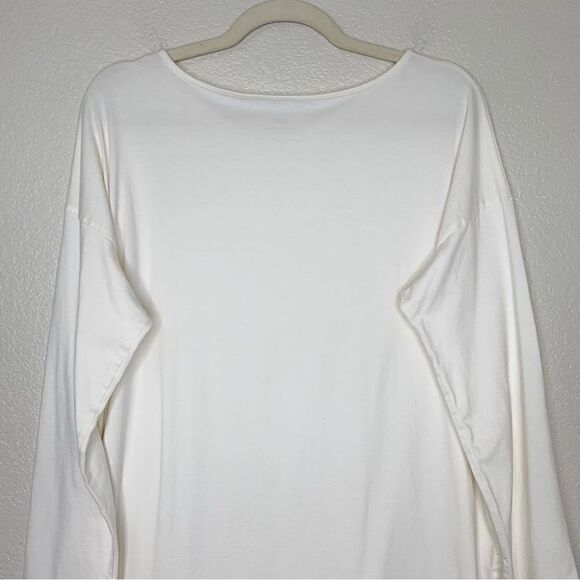 J. Jill Luxe Supima 3/4 Sleeves Ivory Stretch Tunic Pull Over Top - Picture 7 of 13